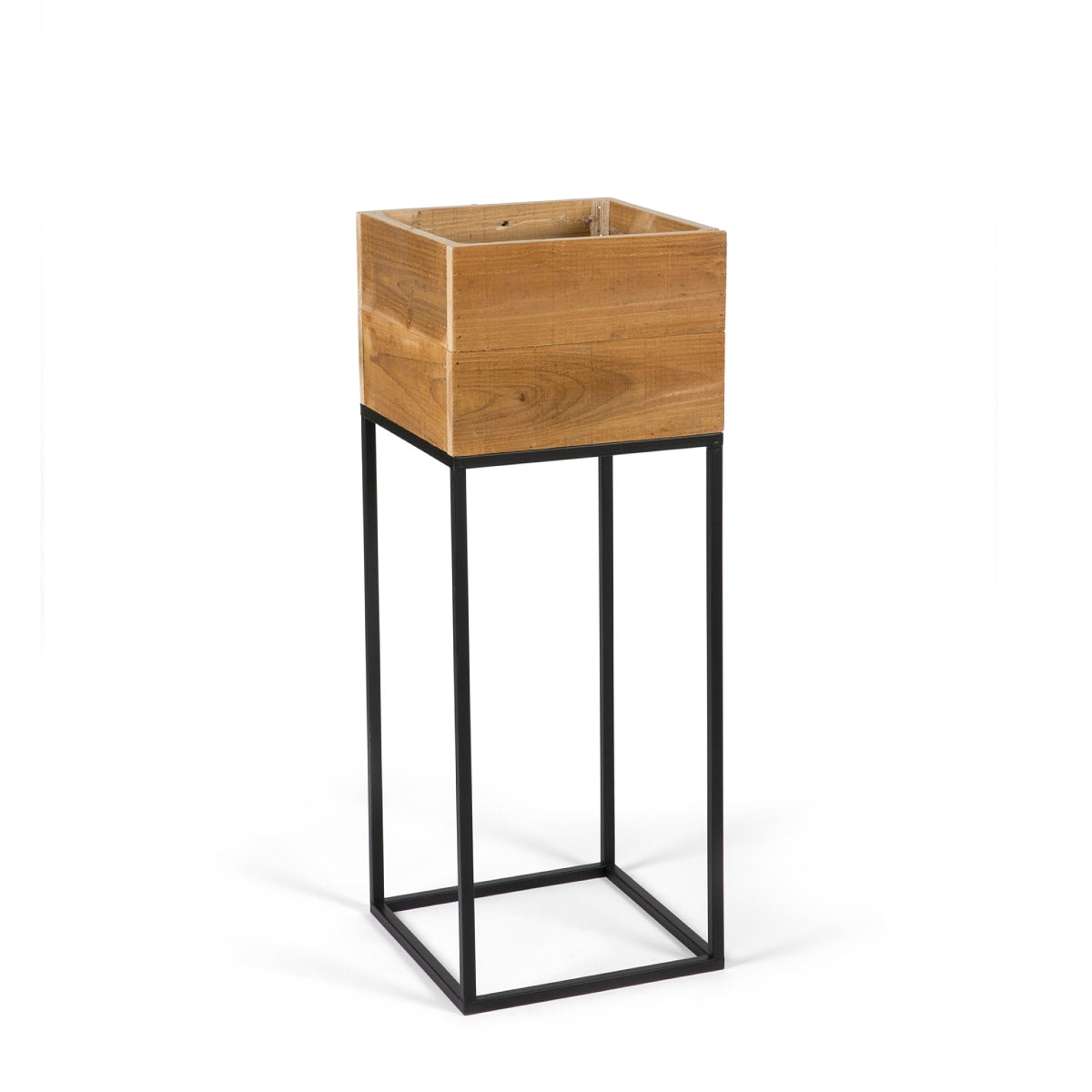 Jardinera de suelo de madera rústica