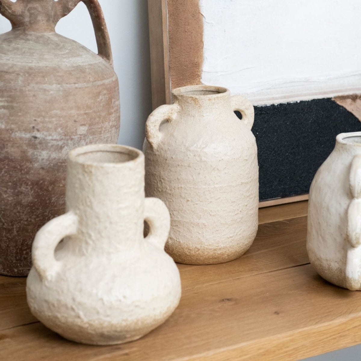 Jarrón de cerámica beige Sicily