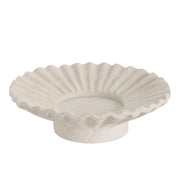 Portavelas decorativo de cemento blanco