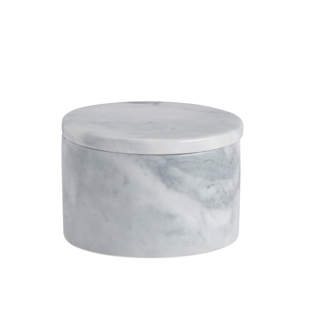 Caja blanca redonda de mármol