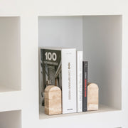 Soporte de libros de mármol travertino de estilo moderno
