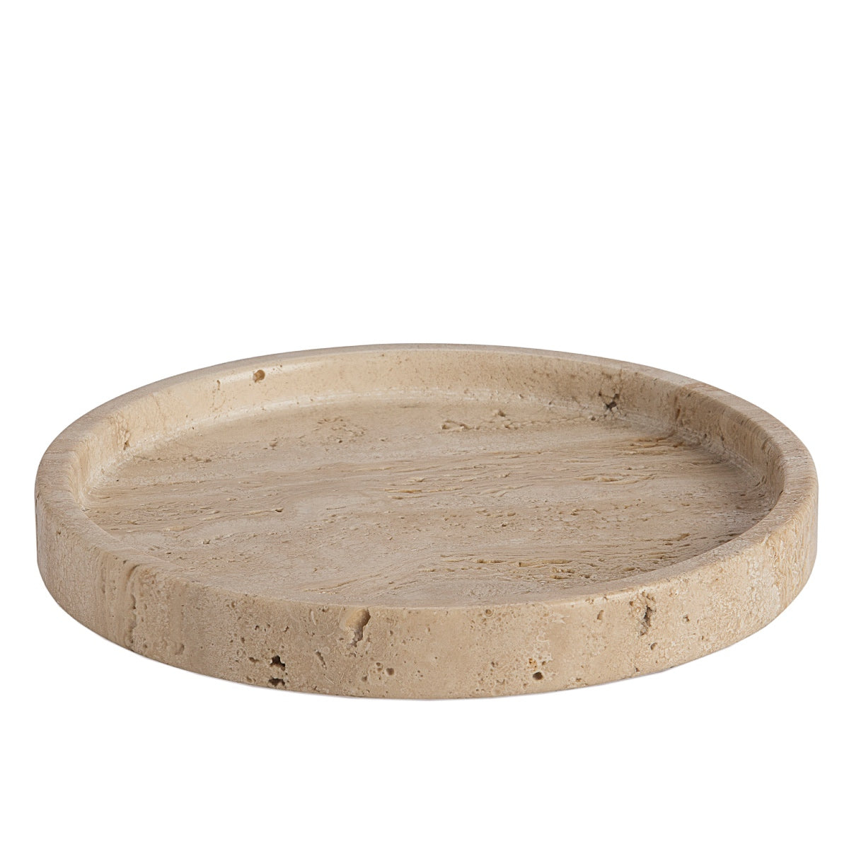 Bandeja de mármol travertino redonda