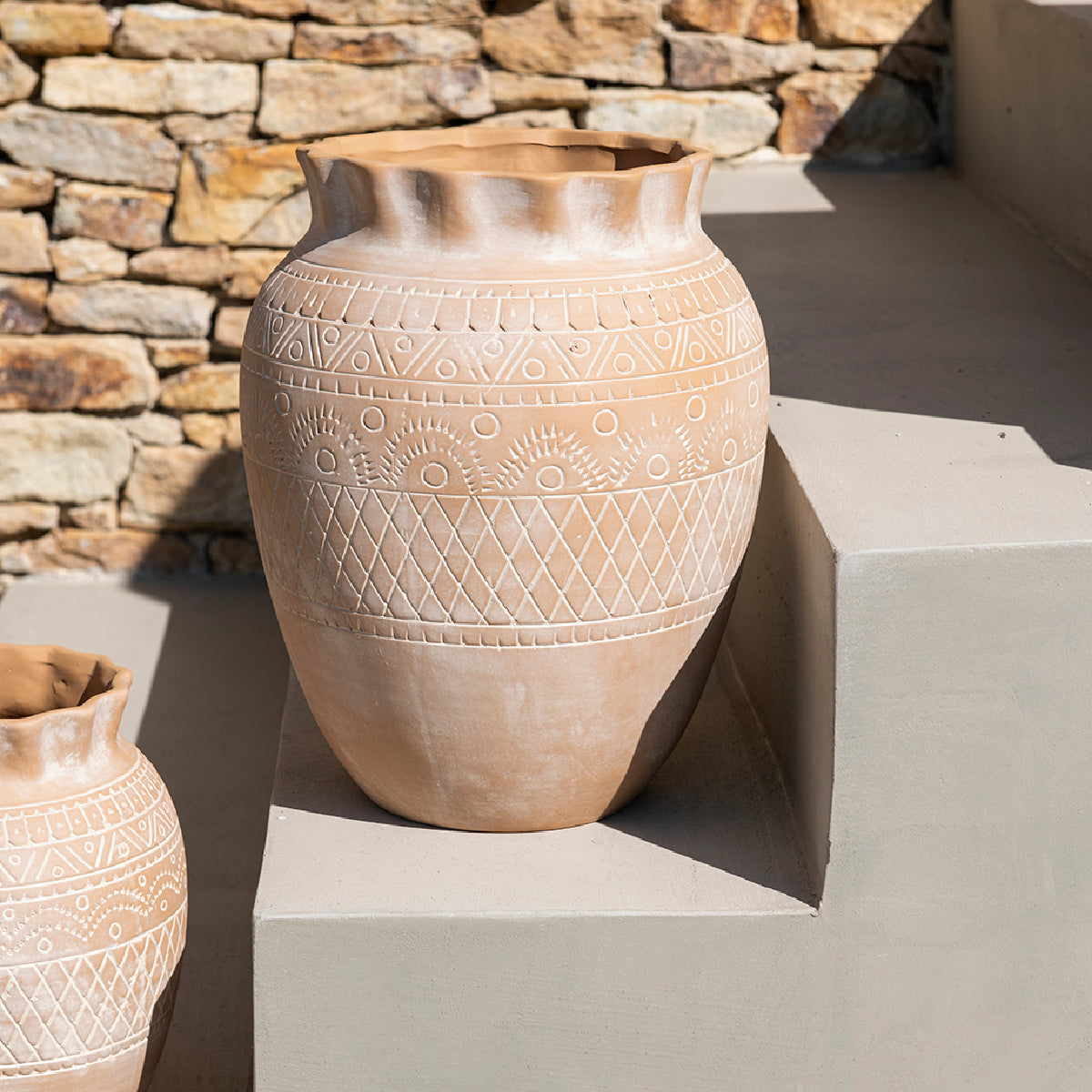 Jarrón decorativo de cerámica beige Binibeca