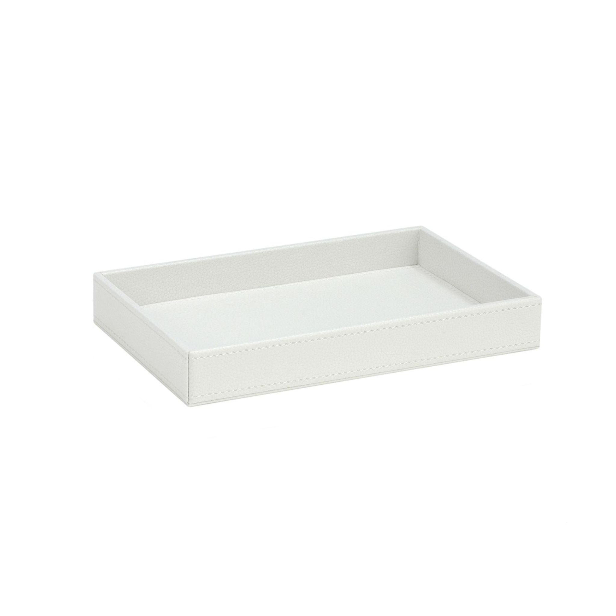 Bandeja vaciabolsillos blanca de piel