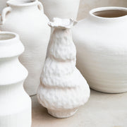 Jarrón decorativo de cerámica blanco Santorini