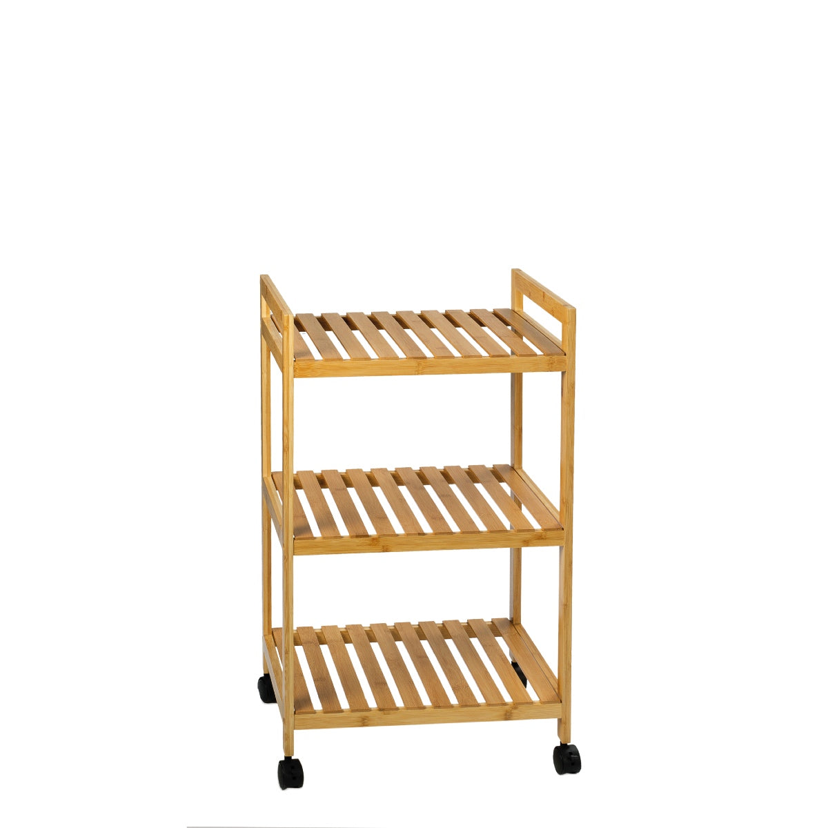 Carro de baño de bambú beige nórdico 3 baldas