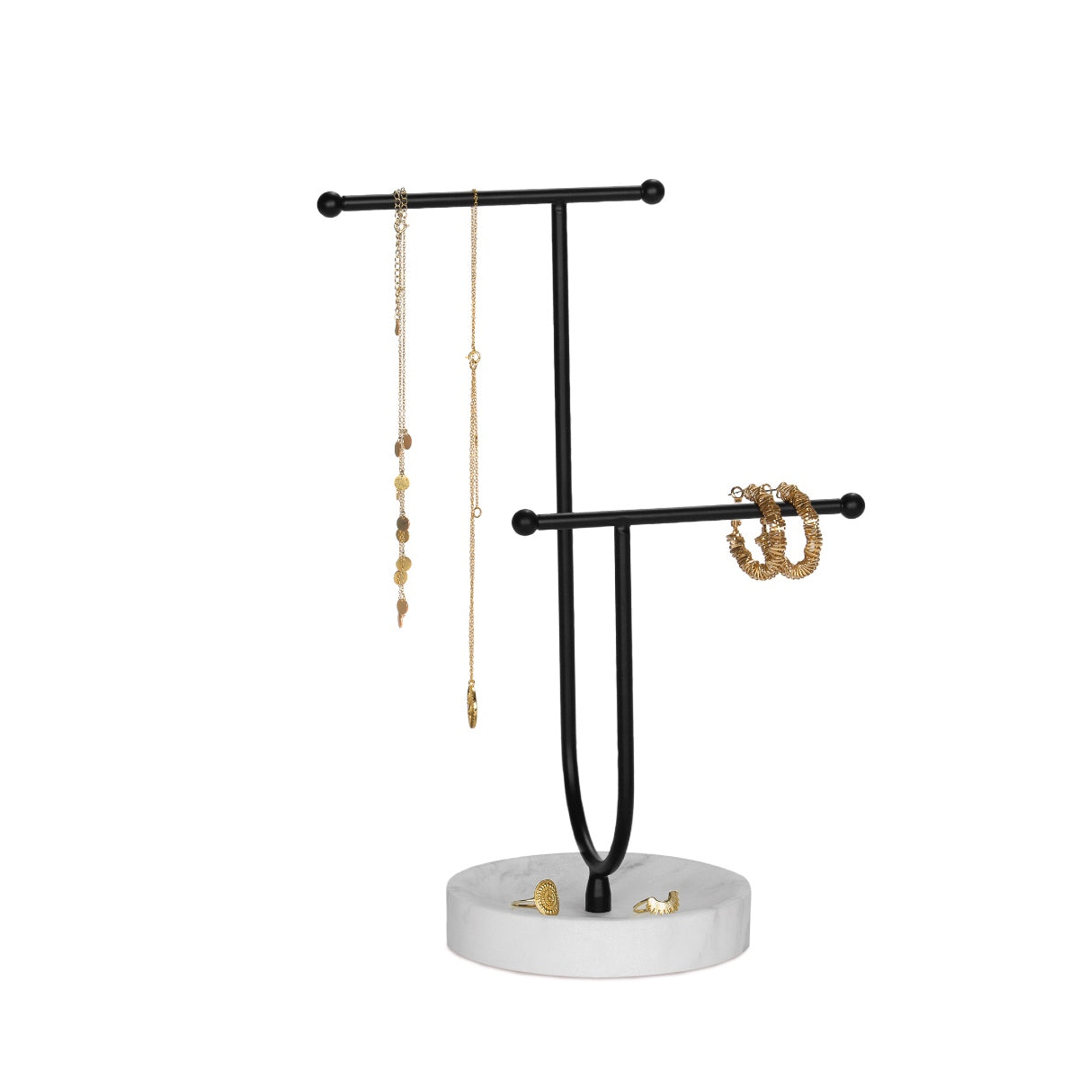 Joyero moderno de baño negro de mármol