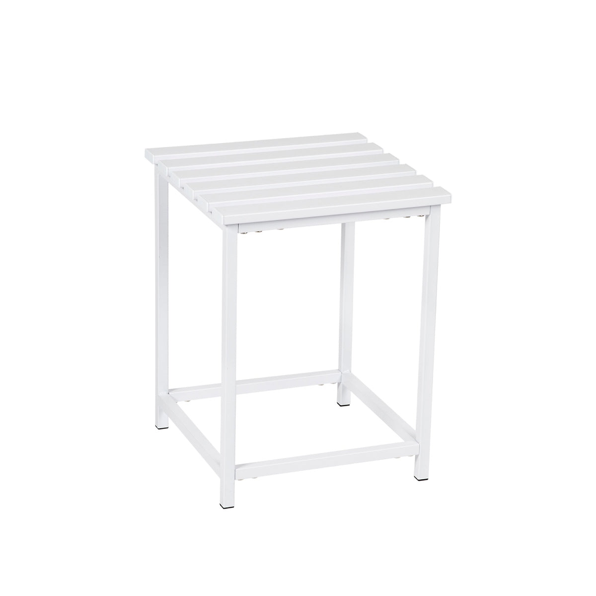 Taburete de baño de metal blanco moderno