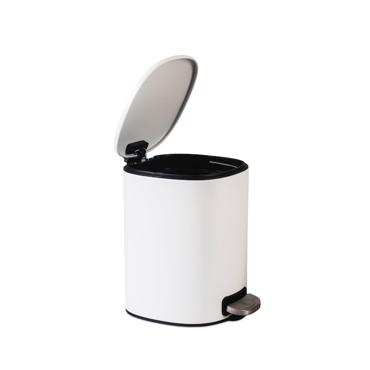 Papelera de pedal metal blanco 5L