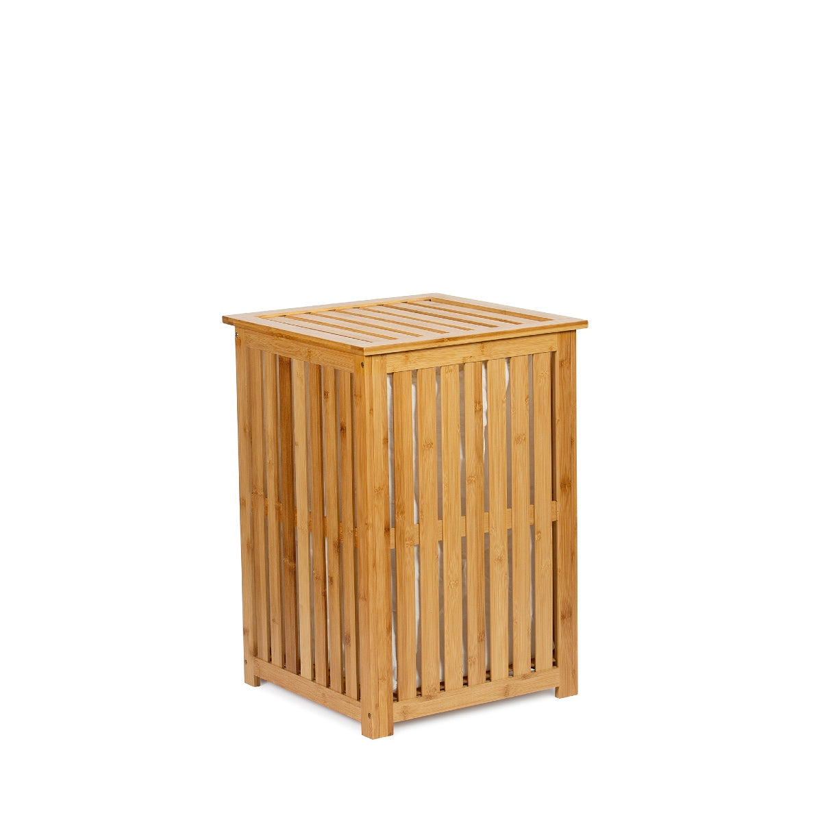 Cesto para la ropa de bambú beige