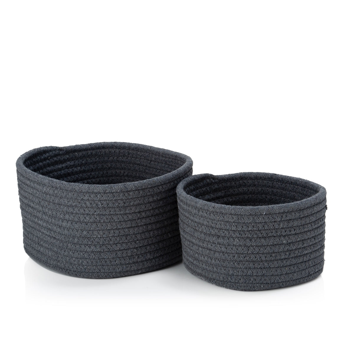 Set de 2 cestas de baño de tela gris