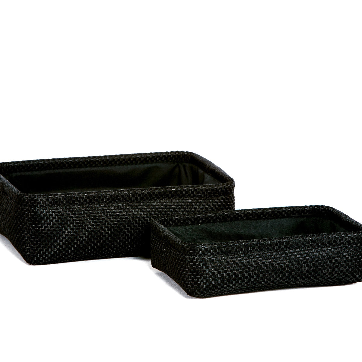 Set de 2 cestas para el cuarto de baño de tela negra