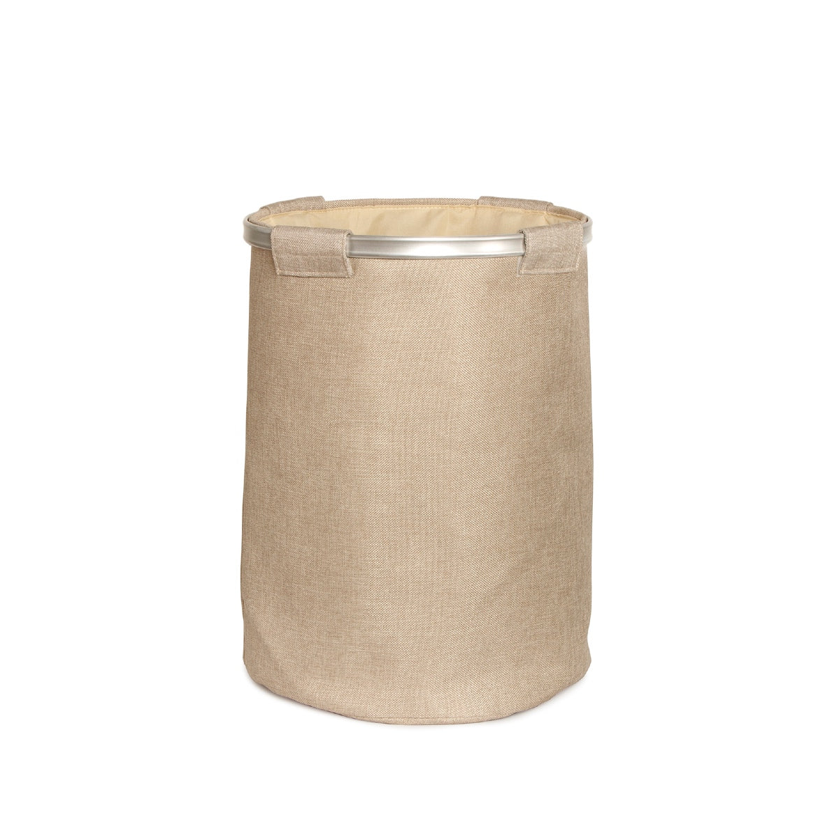 Cesto para la ropa de tela beige moderno