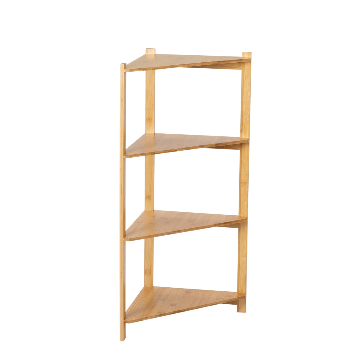 Estantería rinconera de bambú beige nórdica