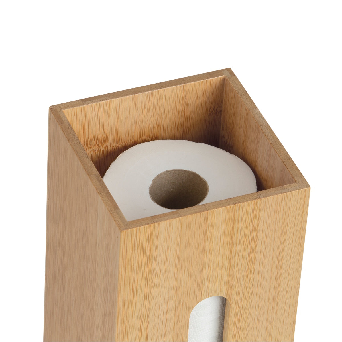 Portarrollos para recambios de papel WC de bambú