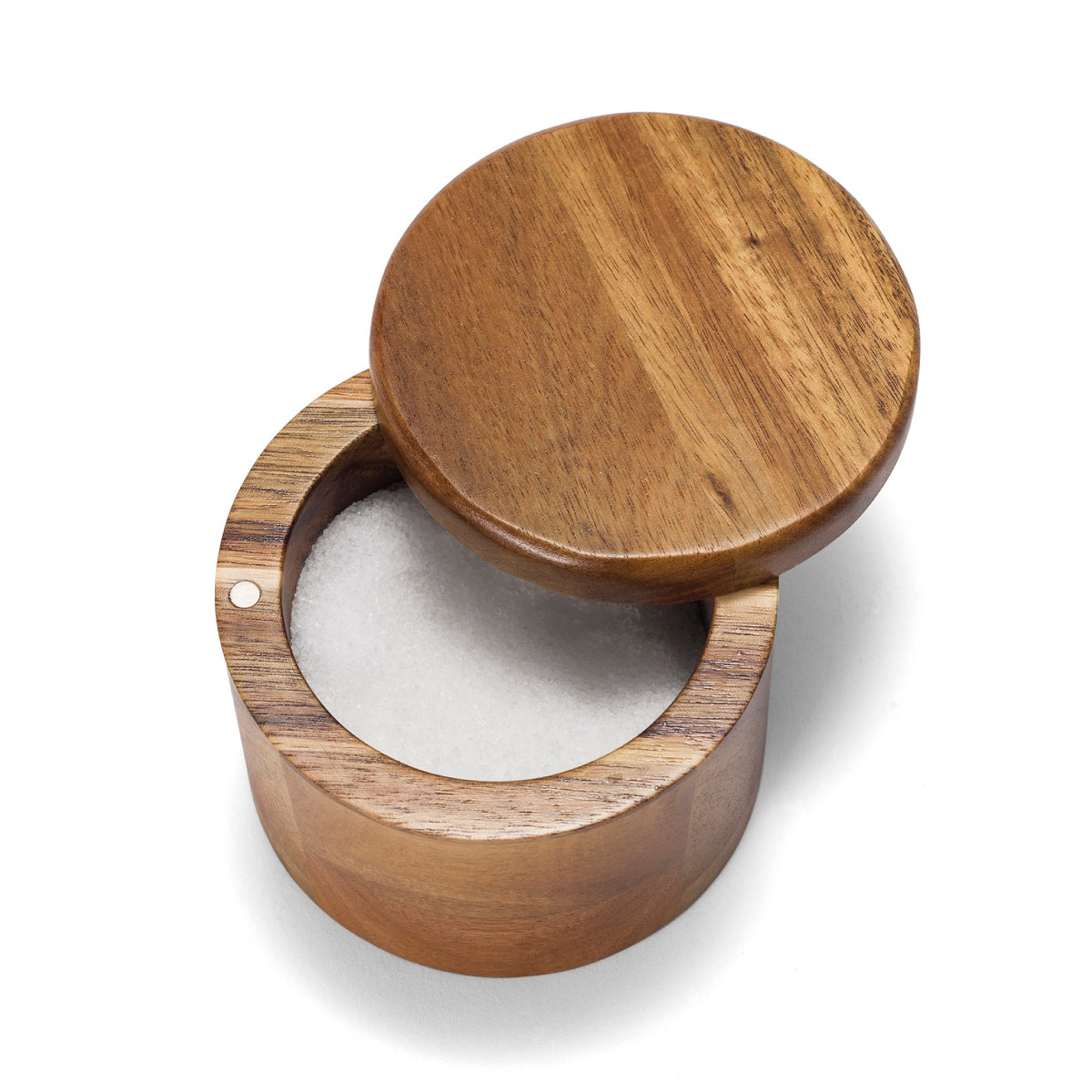 Salero de cocina de madera rústico marrón