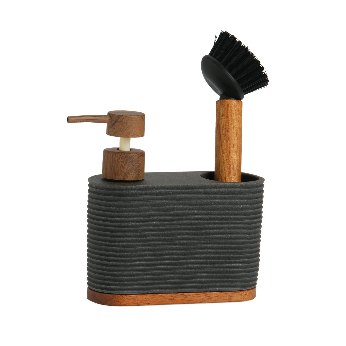 Dispensador de cocina de madera negro