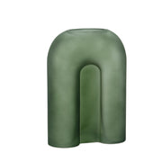 Jarrón decorativo de cristal verde 25cm