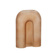 Jarrón decorativo de cristal marrón 25cm