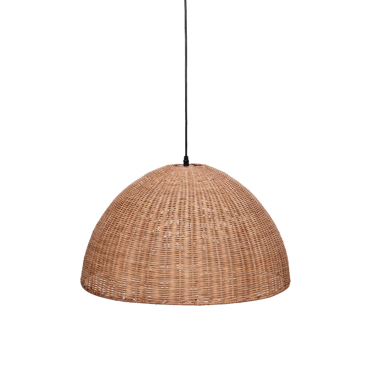 Lámpara rústica de techo de fibra natural marrón redonda