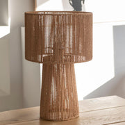 Lámpara de mesa de fibra natural