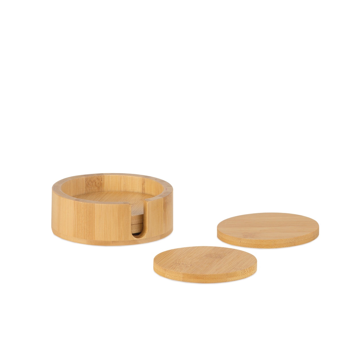 Posavasos de bambú con soporte