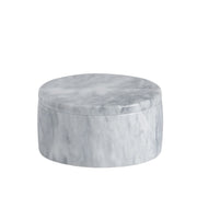 Caja blanca redonda con acabados gris