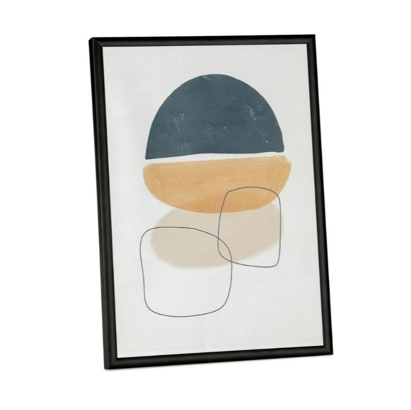 Cuadro abstracto industrial de metal negro 40x50