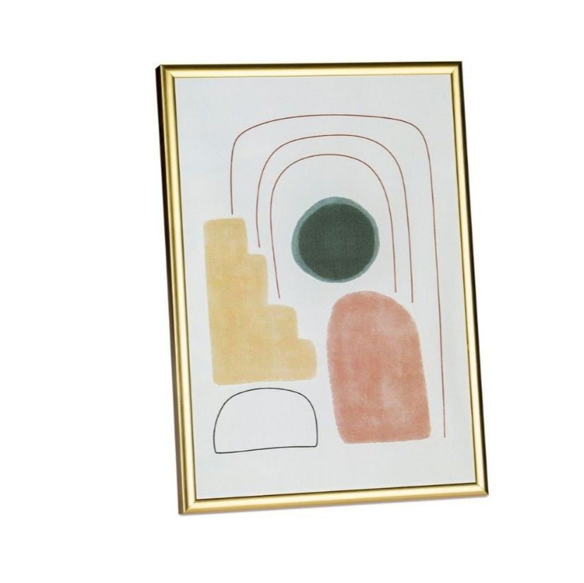 Cuadro abstracto moderno de metal dorado 40x50
