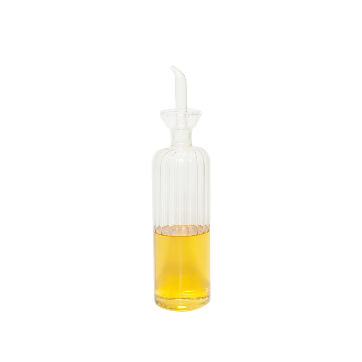 Aceitera de vidrio transparente acanalado