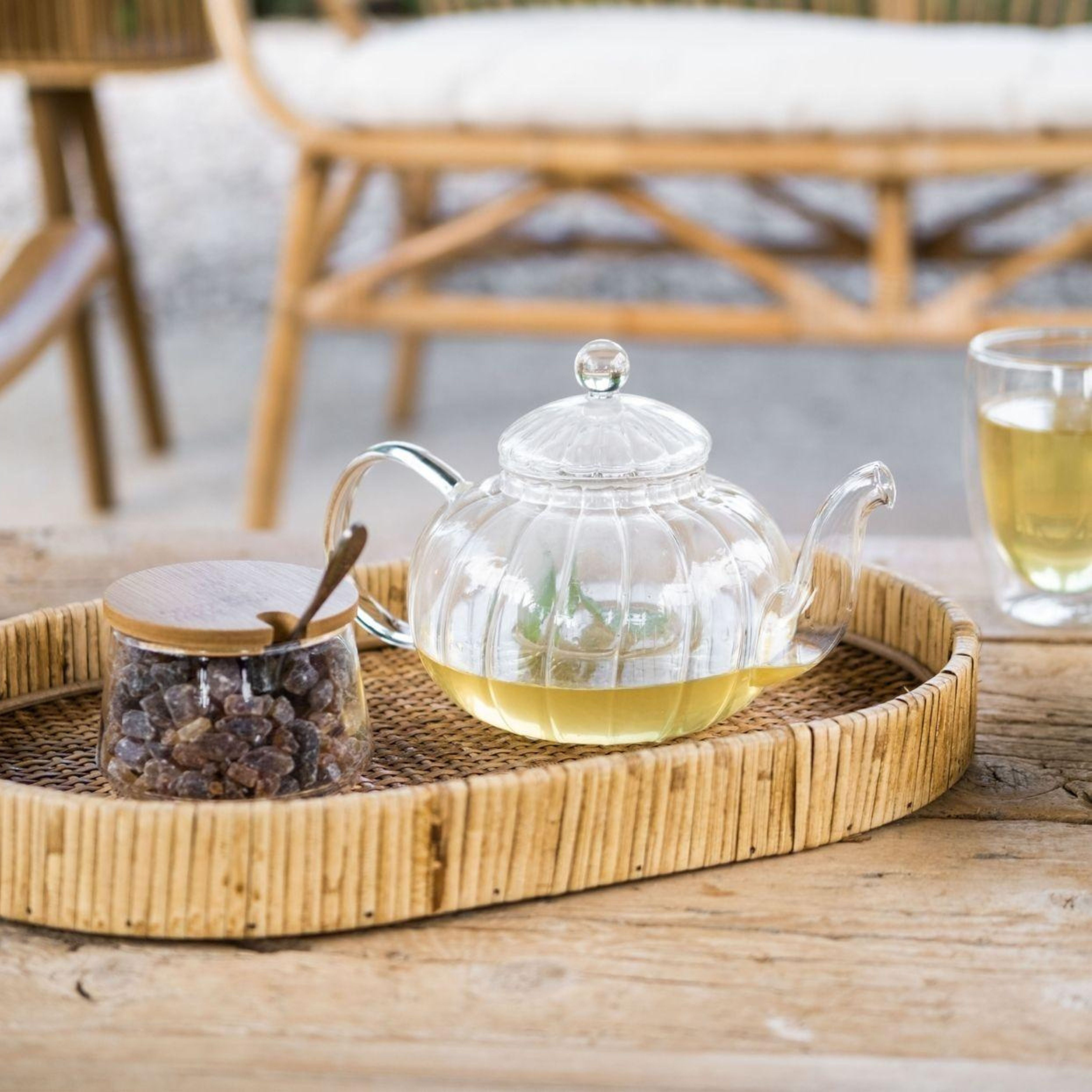 Vintage glass filter teapot 1 liter