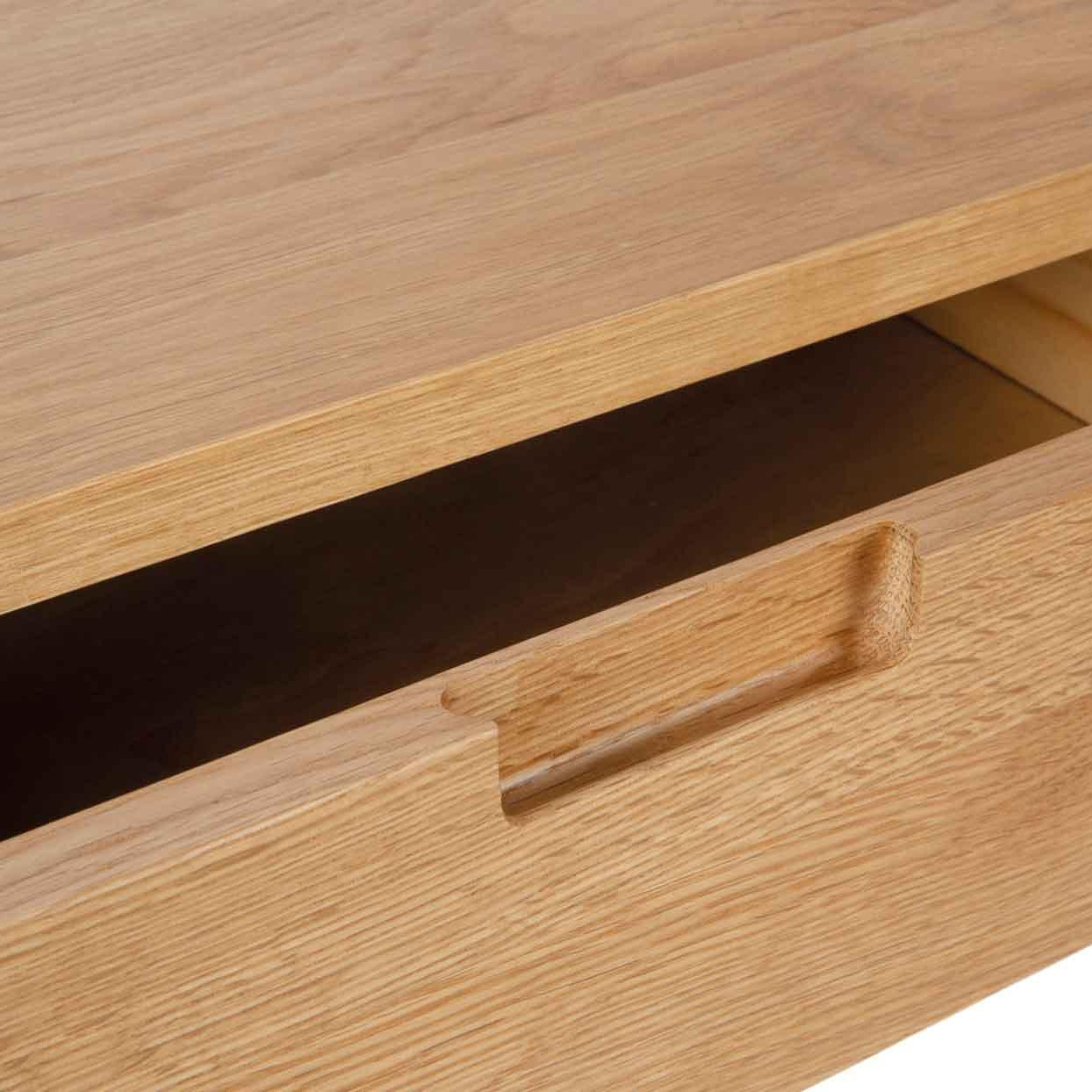 Oak wood console table