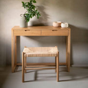 Oak wood console table