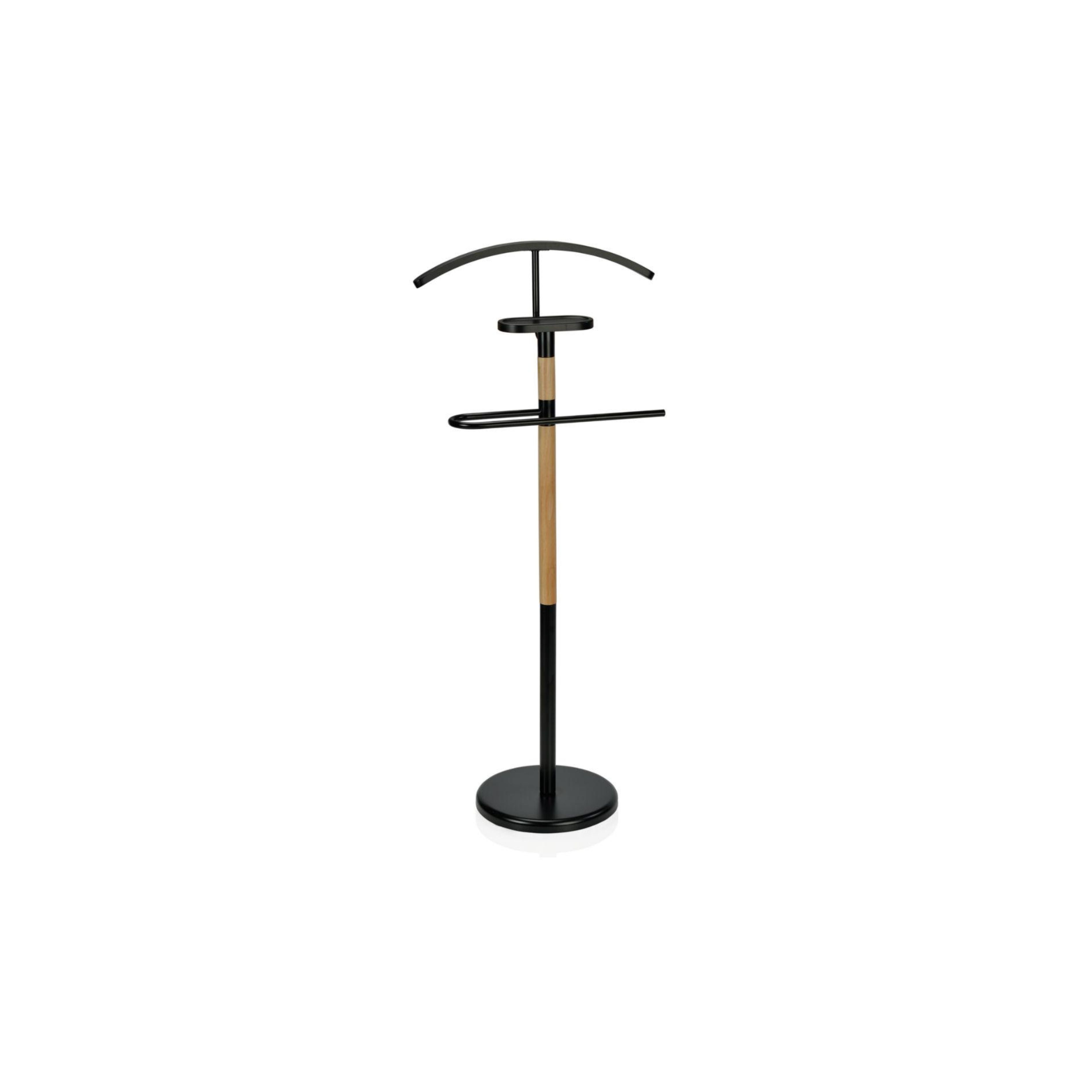 Black wooden valet stand