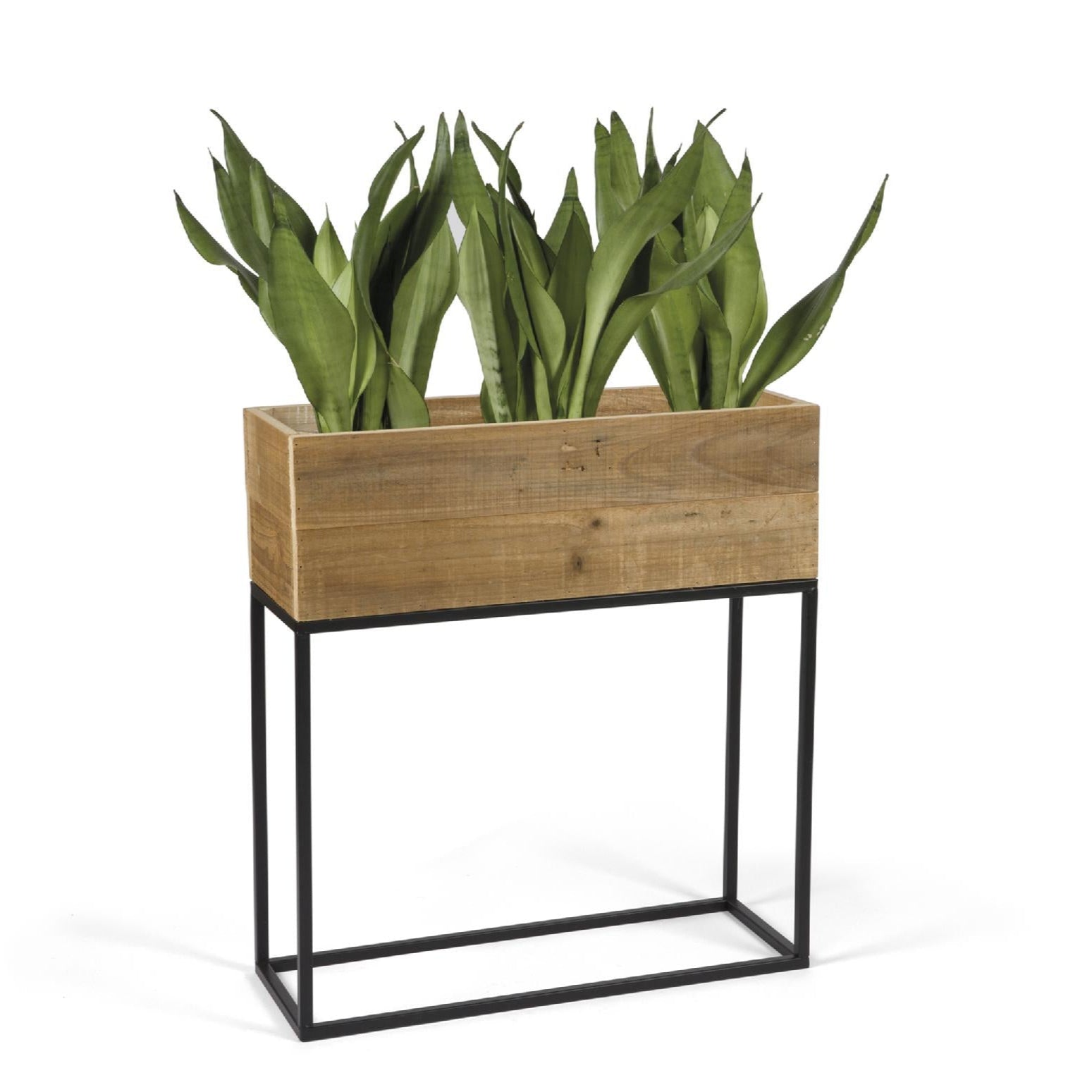 Rustic wooden floor planter
