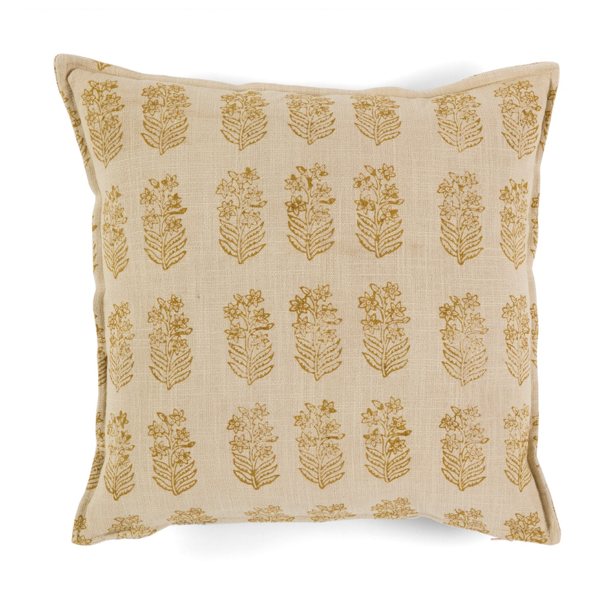 Cojín con flores de algodón beige estilo moderno