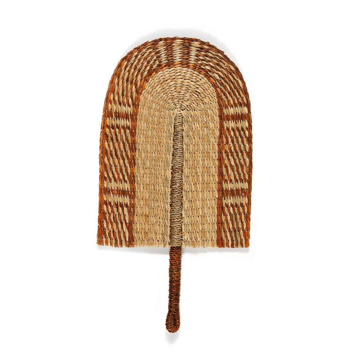 Decorative figure fan made of ethnic natural fiber