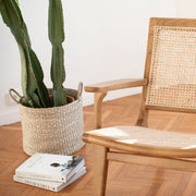 Set of 2 natural fiber storage baskets