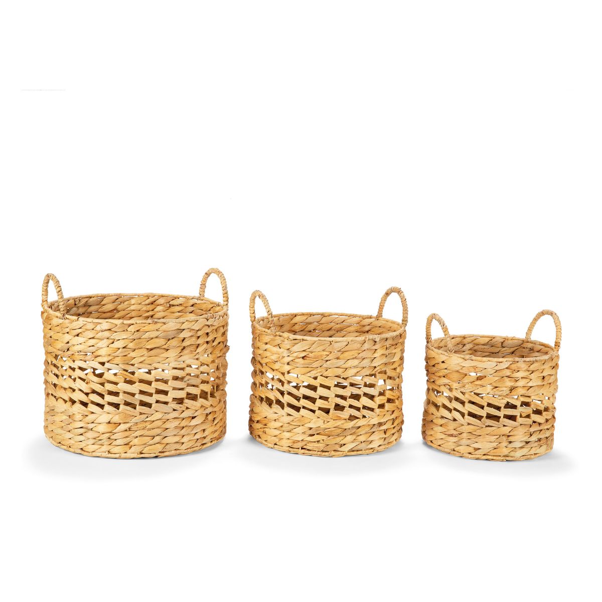 Set de 3 cestas de fibra natural trenzada
