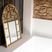 Vintage gold metal window mirror