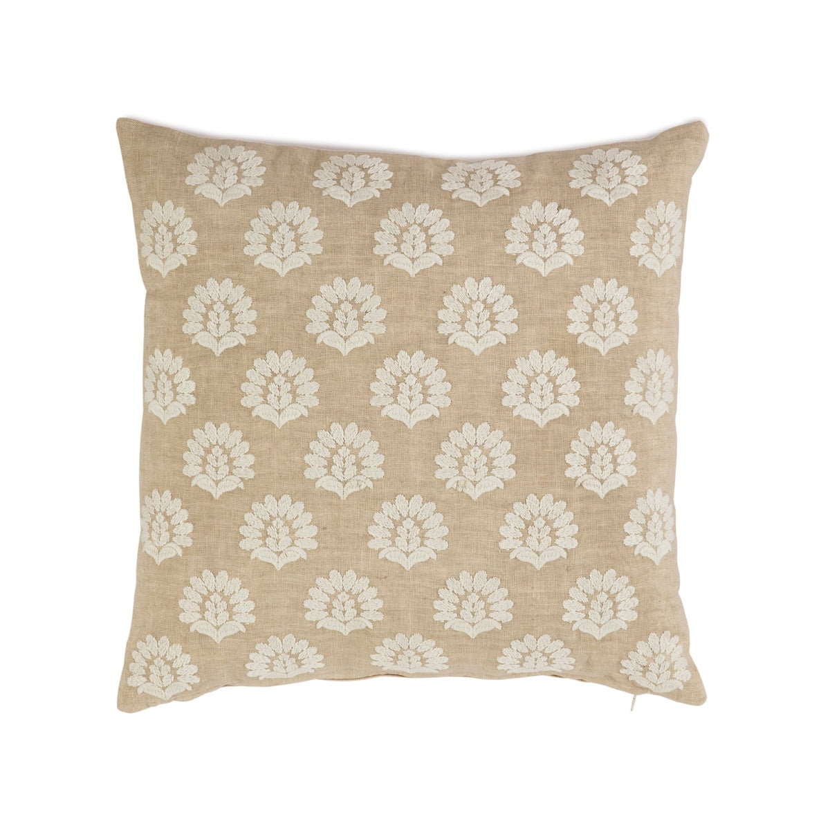 Cojín jaquard beige clásico 45x45 de algodón