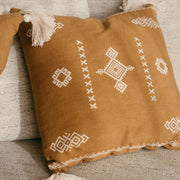 Cojín de salón marrón étnico 45x45 de algodón