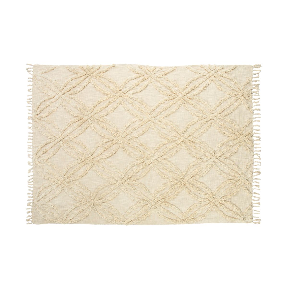 Manta beige para cama de algodón 130x170 cm