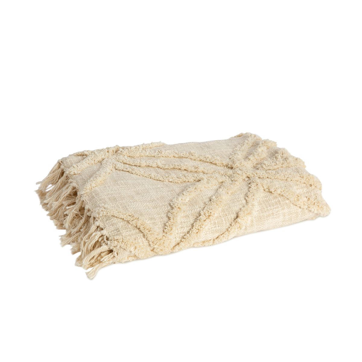 Manta beige para cama de algodón 130x170 cm