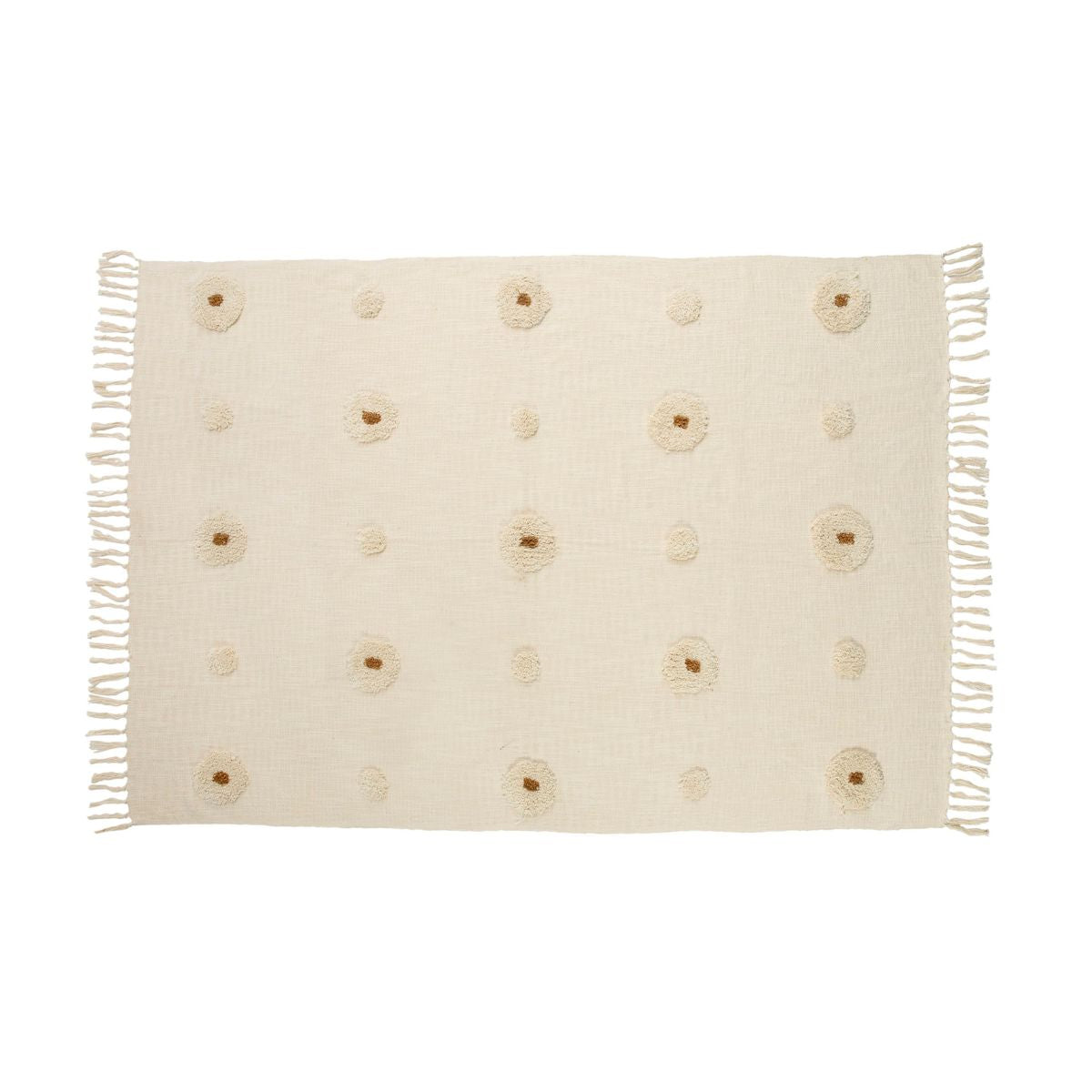 Manta Beige de Flecos de algodón – Andrea House