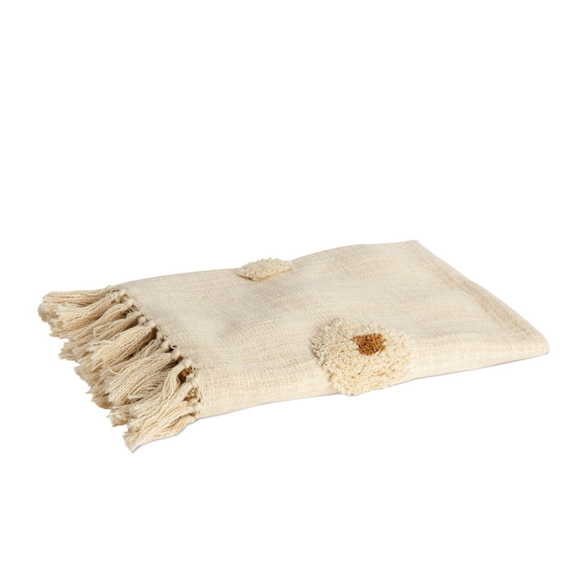 Manta Beige de Flecos de algodón – Andrea House