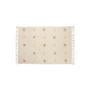 Manta beige con flecos de algodón 130x170 cm