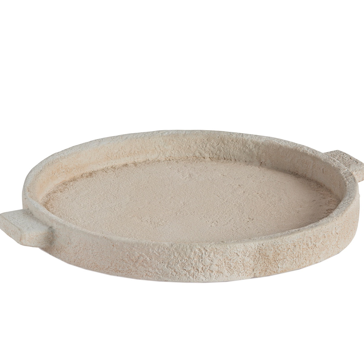 Bandeja decorativa blanca de cemento