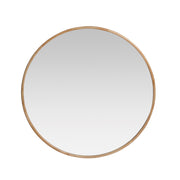 Round pine wood wall mirror