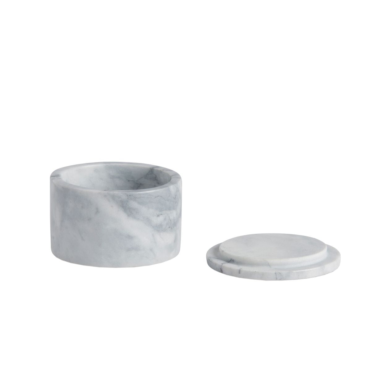 Caja blanca redonda de mármol